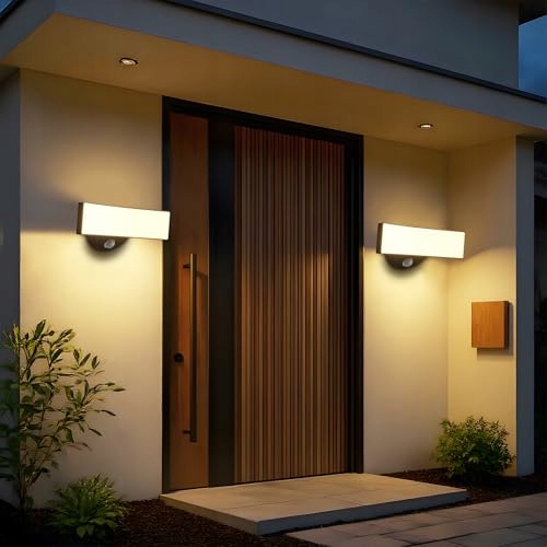 VIIIVA Lampa Zewnętrzna LED z Czujnikiem Ruchu IP65 Ciepła 3000K Czarna — miniatura 7