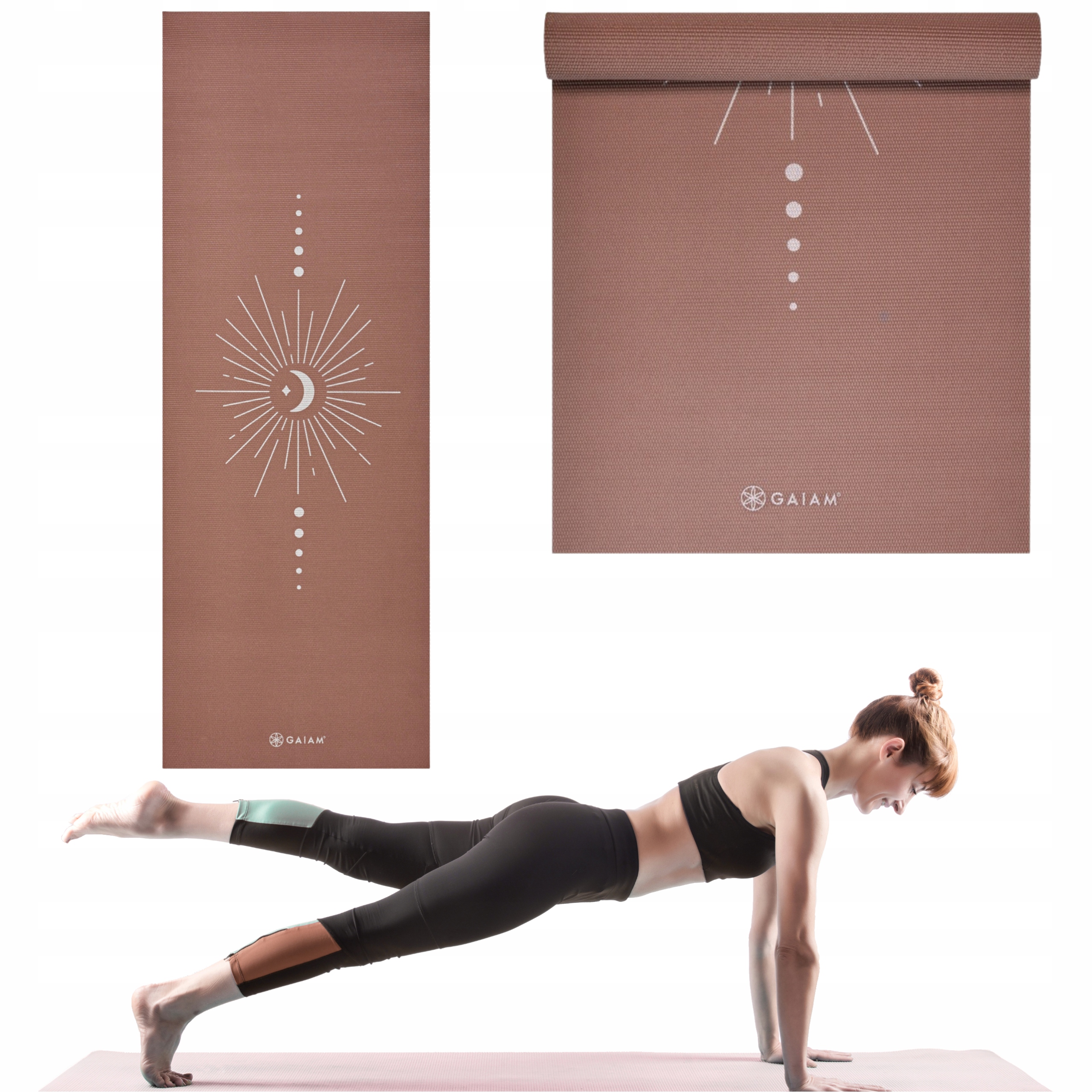 Mata do ćwiczeń jogi Gaiam Cinnamon Vision 5mm antypoślizgowa, komfortowa