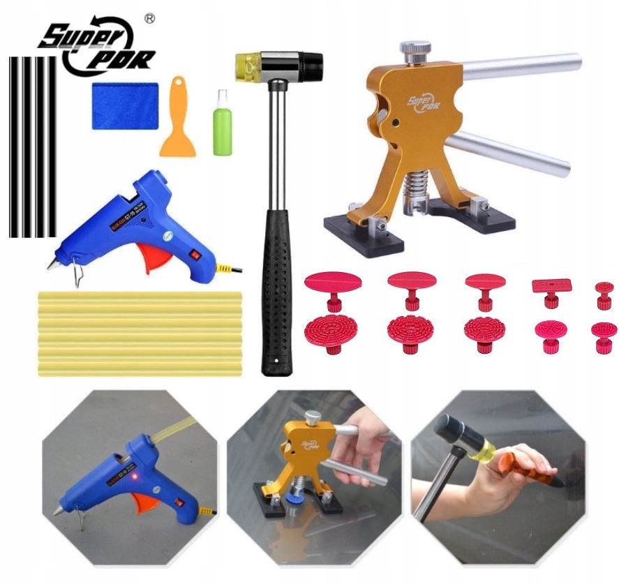 Zestaw PDR Usuwanie Wgniecen Puler Wyciaganie Grad