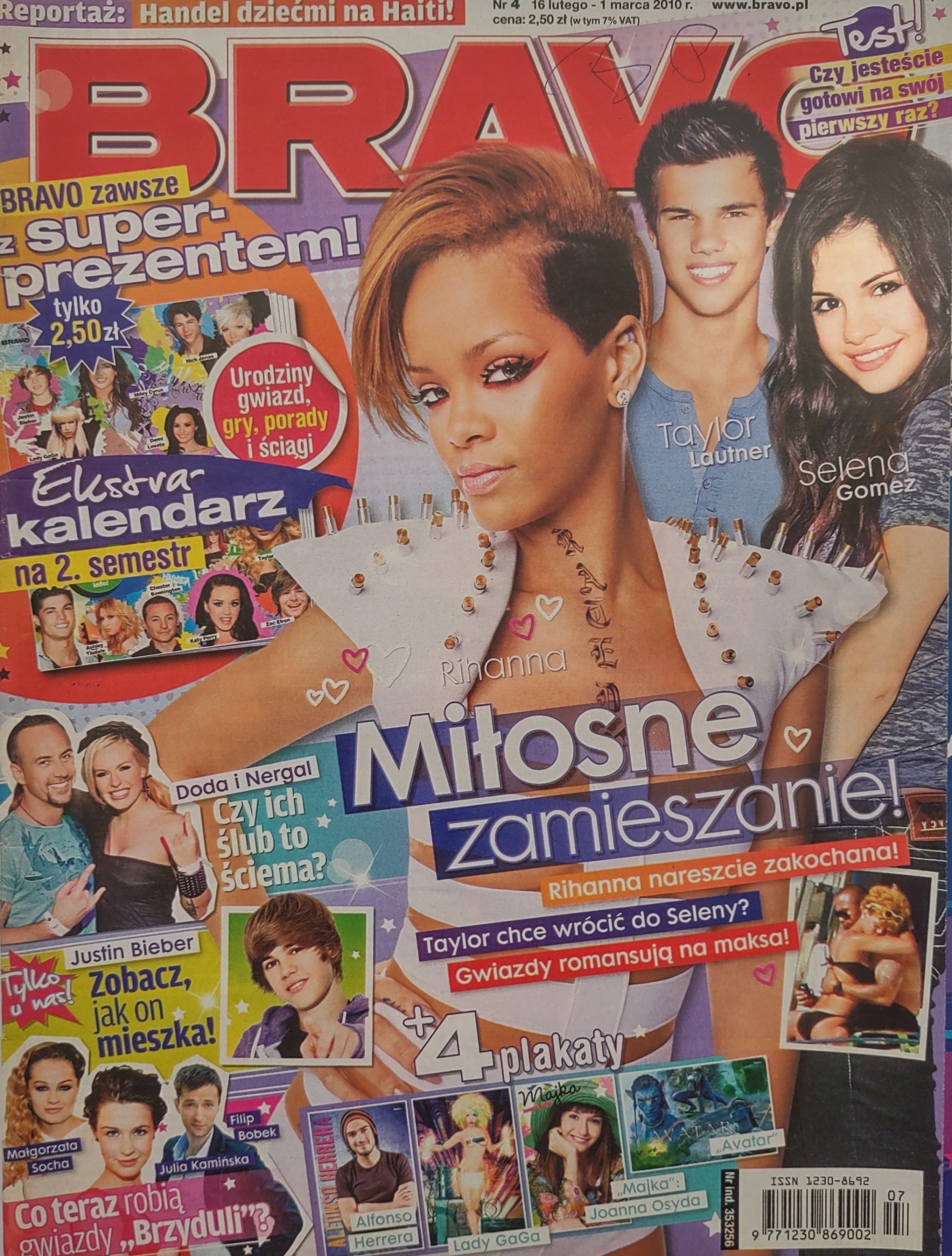 Bravo 4 2010 brak plakatów i dodatków Rihanna Doda