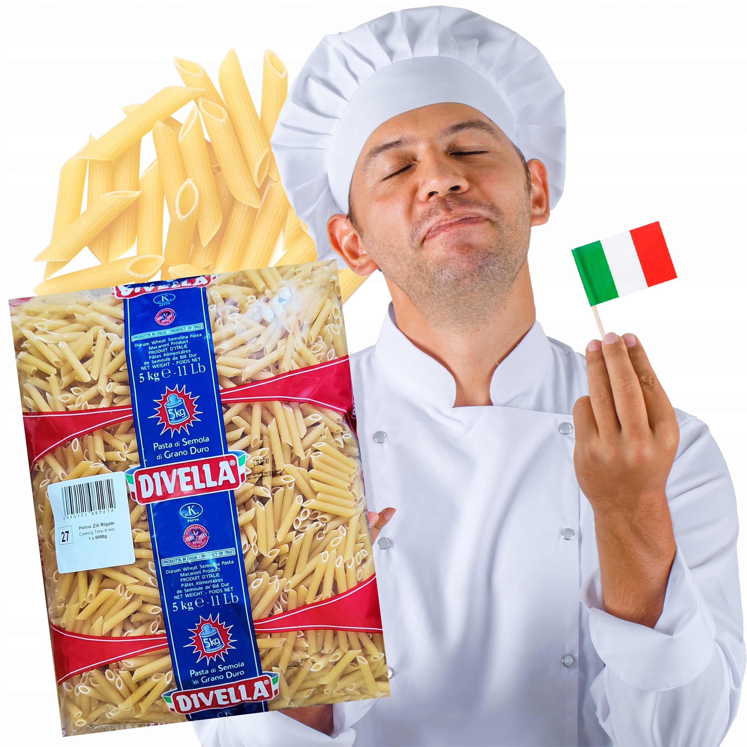 Levně Těstoviny Penne Rigate Divella 5 Kg