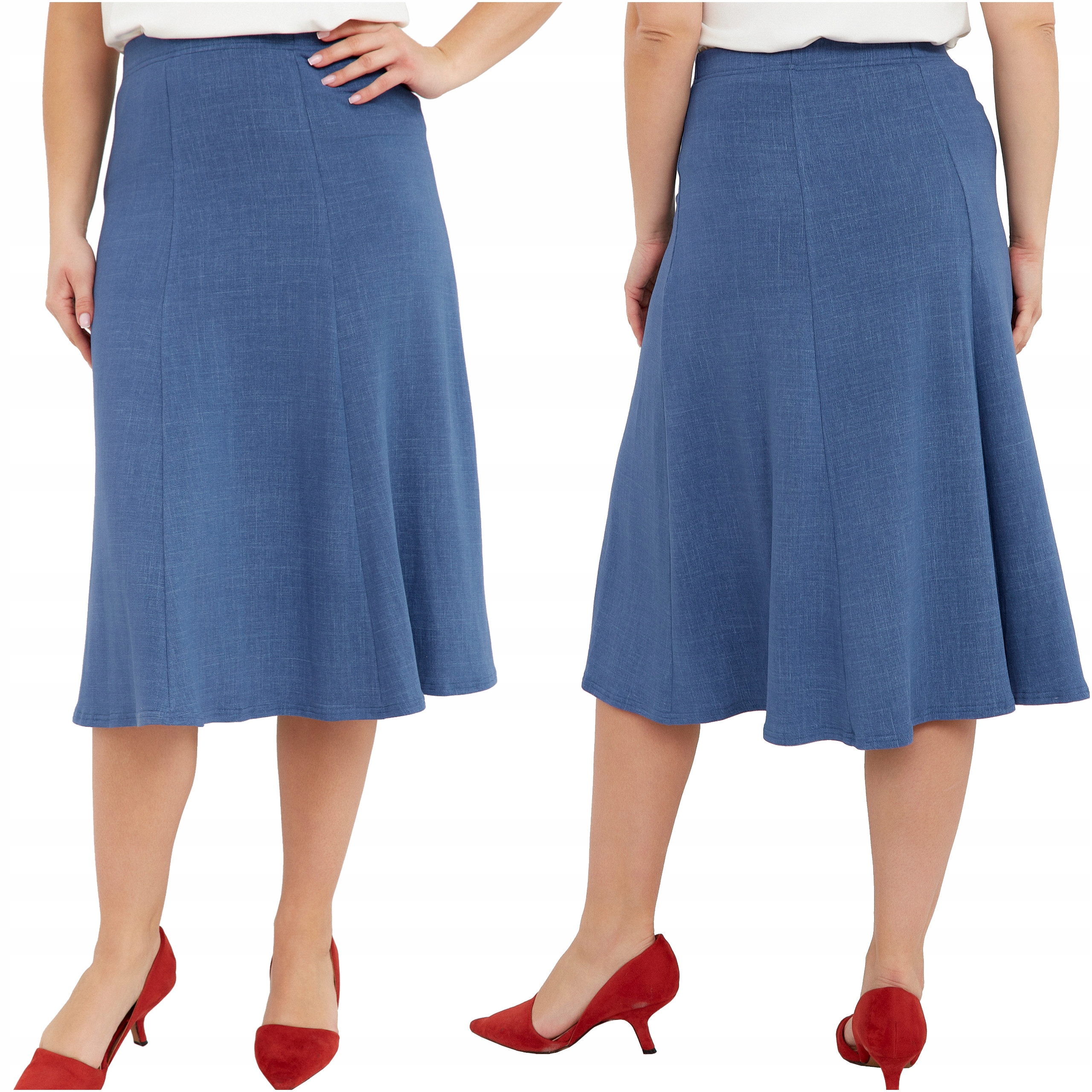 Sukně Dlouhá na gumičce Midi Velikosti Polský Výrobce