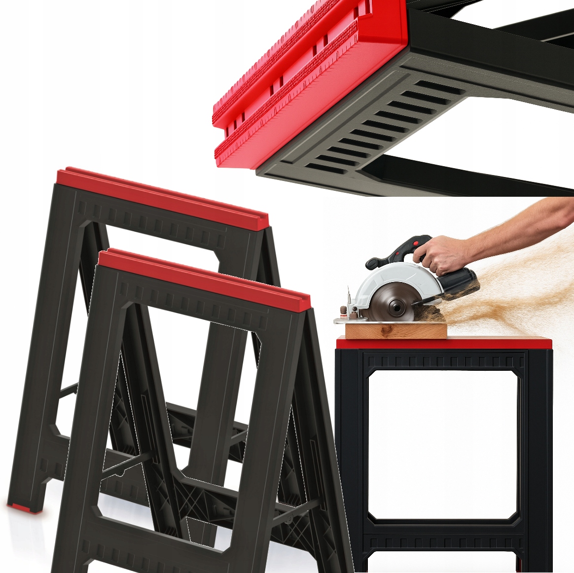 2X Skládací Pracovní Kozlík Dílenská Kobylka Silný Stojan Sada 350 kg