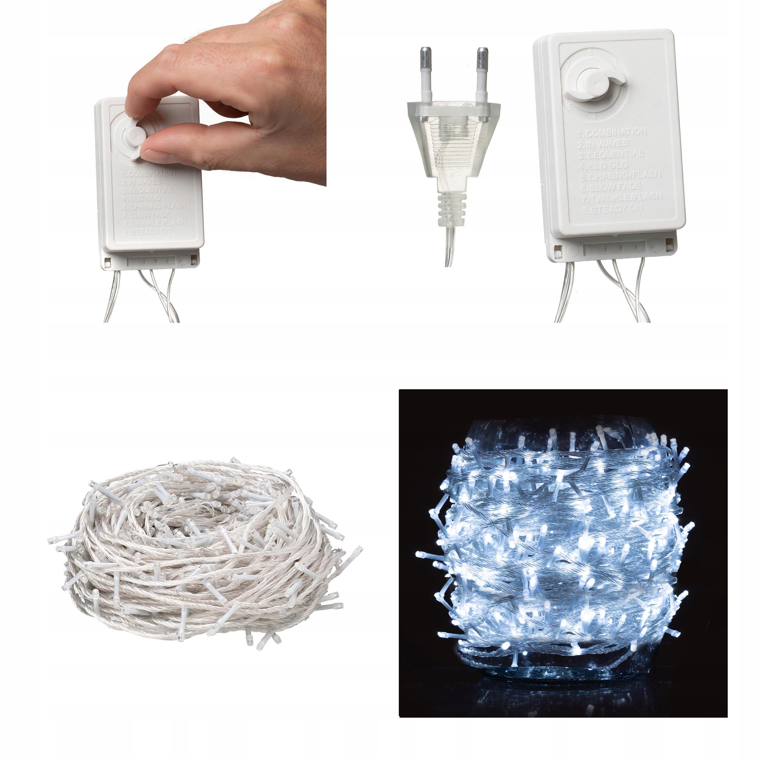 

Lampki Choinkowe 100 Led 10m Zimny Biały