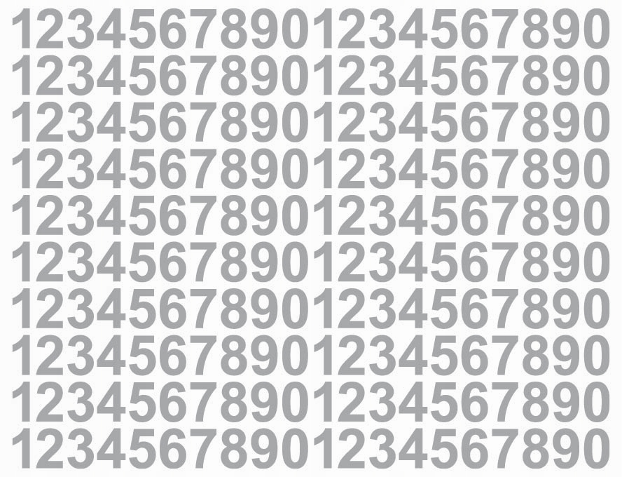 

Naklejki Cyfry samoprzylepne 15mm Srebrne