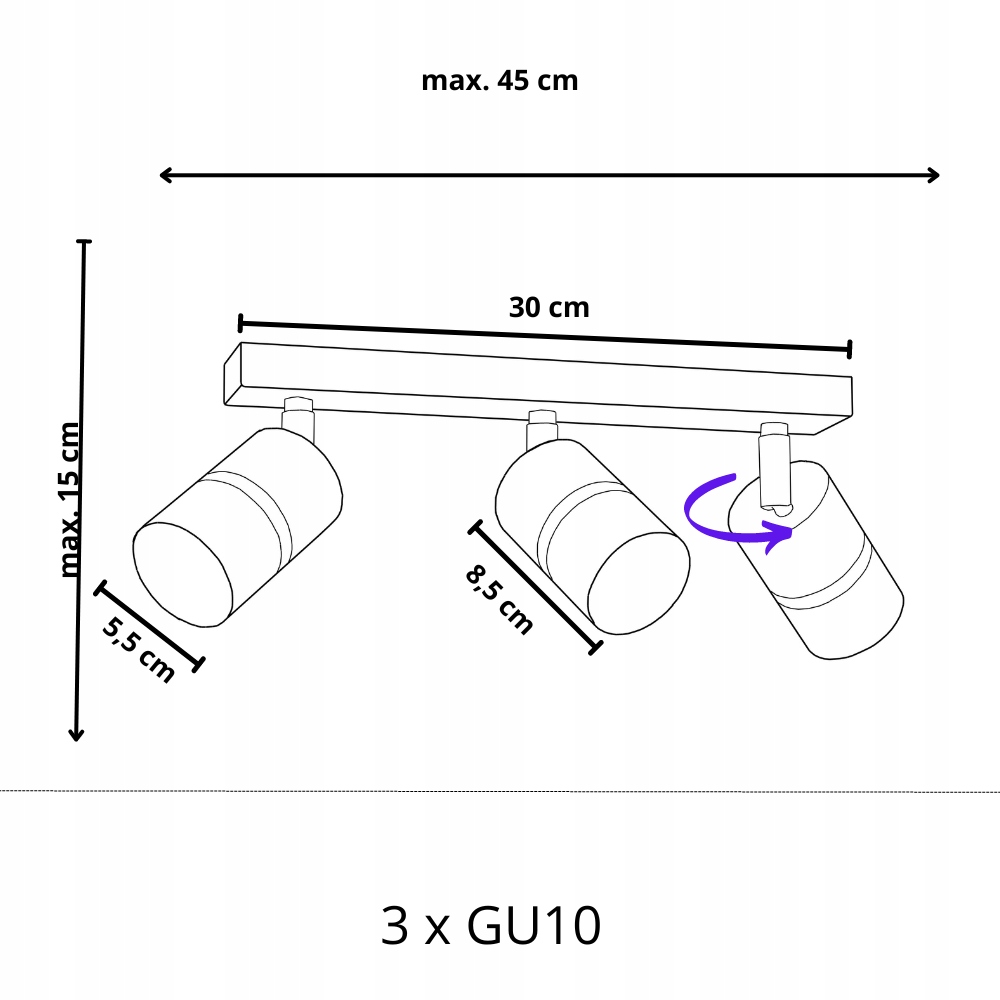 OPRAWA HALOGENOWA LAMPA SUFITOWA LISTWA SPOT GU10 Marka inna