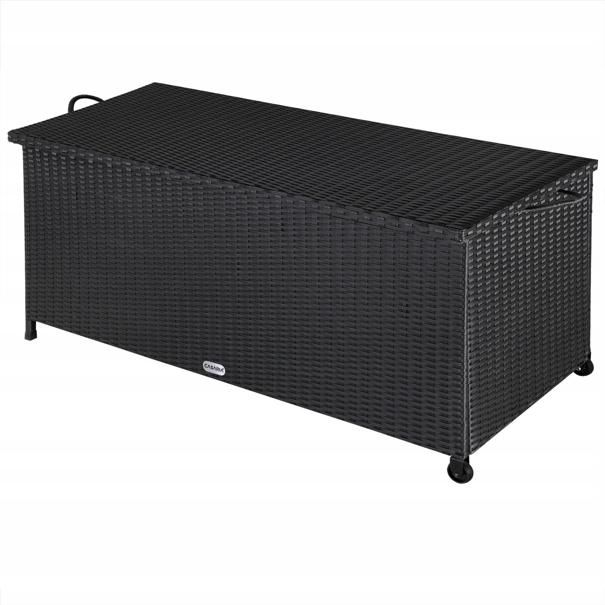 

Skrzynia ogrodowa pojemnik rattanowy czarny 122 cm