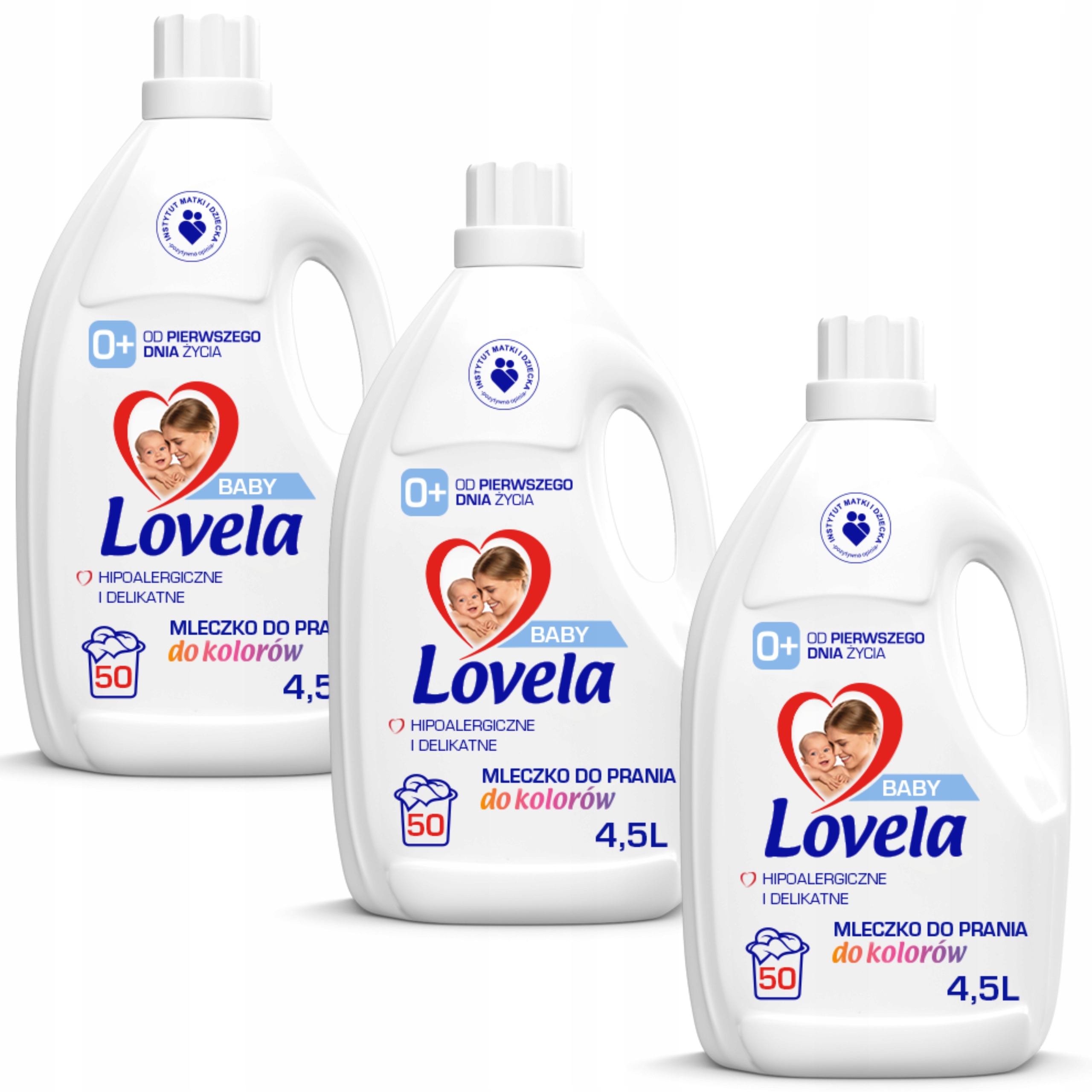 Lovela Baby Zestaw Hipoalergiczne Mleczko do Prania Kolorów Koloru 3x 4.5L