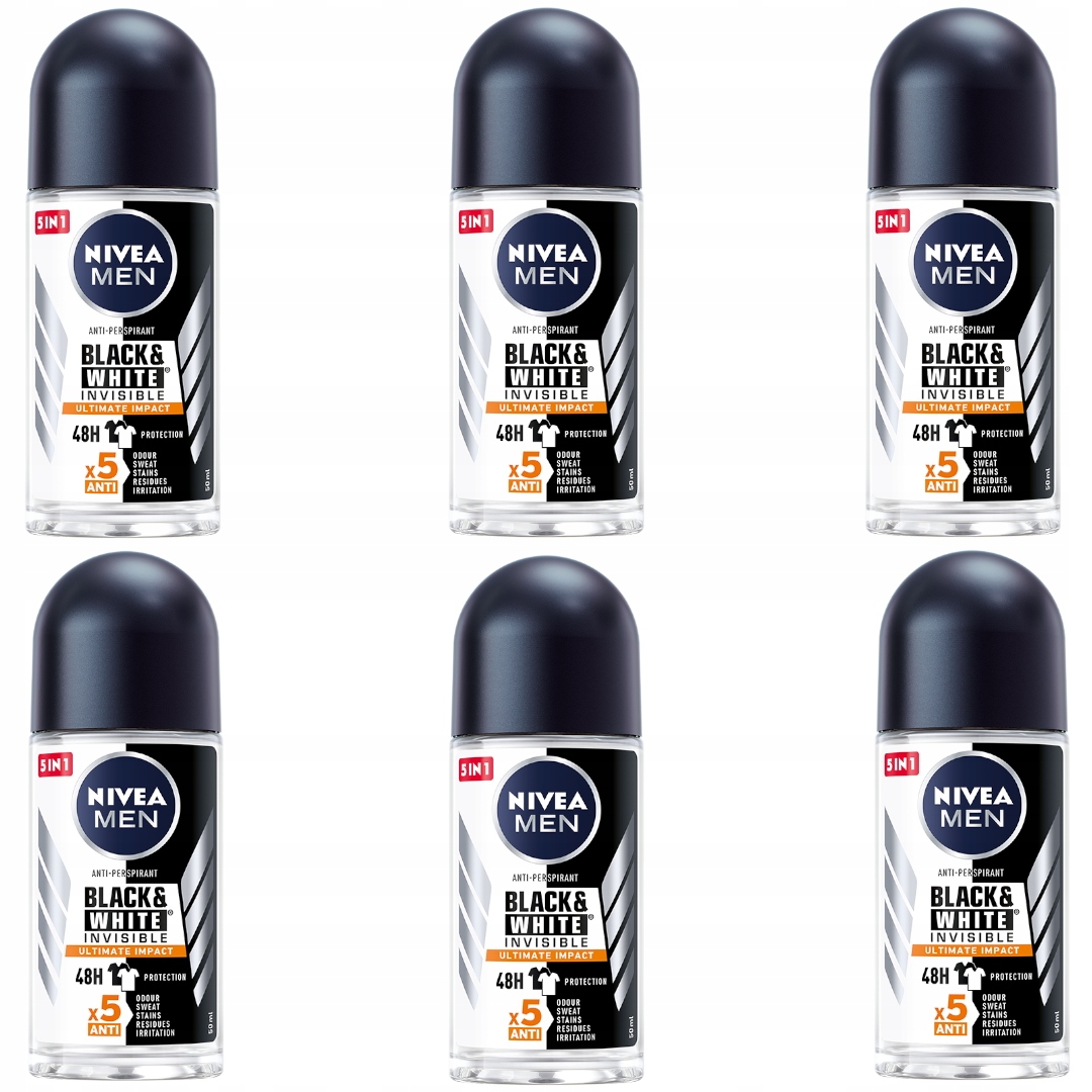 

Antyperspirant męski Nivea Men Black White 6 szt.