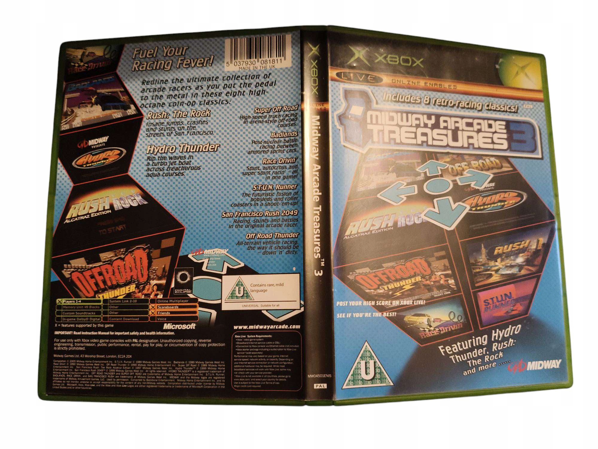XBOX CLASSIC MIDWAY ARCADE TREASURES 3 / ZESTAW GIER