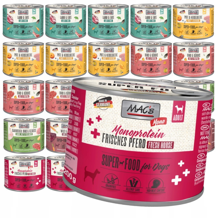 Levně Mac's Dog 24x200g Bezobilné Vlhké Krmivo pro psy Mix 6 příchutí