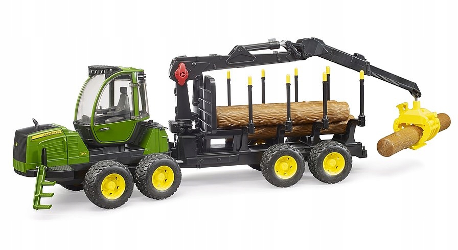 BRUDER Ładowacz John Deere 1210E chwytak 4 kłody Wiek dziecka 4 lata +