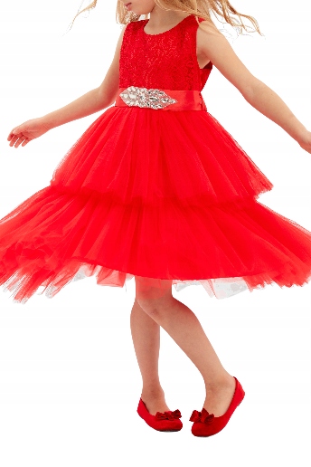 Chantal piros tüll ruha, piros, 140/146