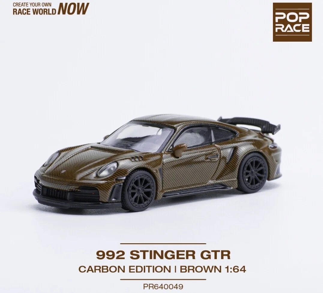 Pop Race Limited Porsche 911 Stinger 992 Gtr – Carbon Edition – Hnědá 1:64