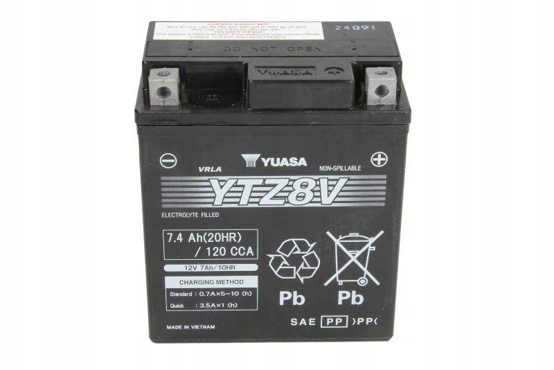 Батарея мотоцикла YUASA YTZ8V 12V 7.4 AH 120A