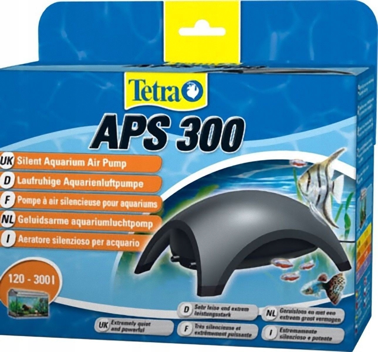 Tetra Aps 300 pompa napowietrzająca 120-300l dwuwyjściowa czarna