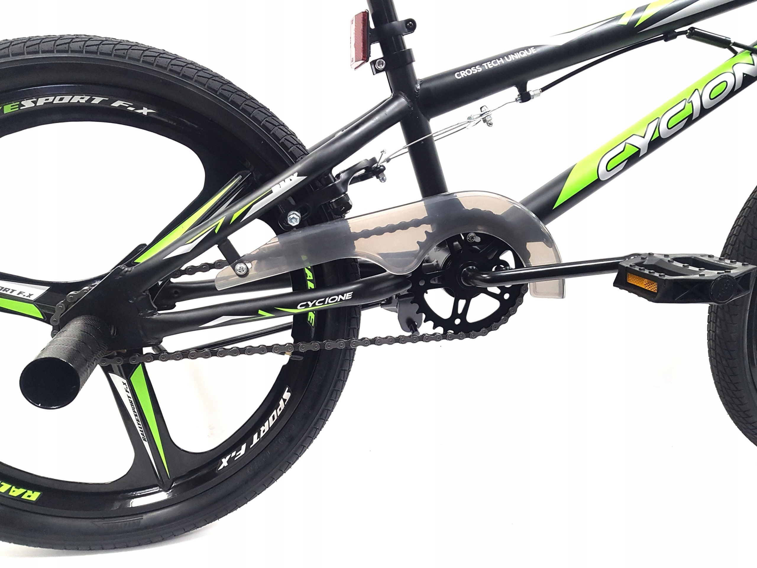Rower BMX Uniwersalny 20 Wyczynowy Stalowy Pegi Rotor 360 Dzwonek Odblaski Kolor czarny