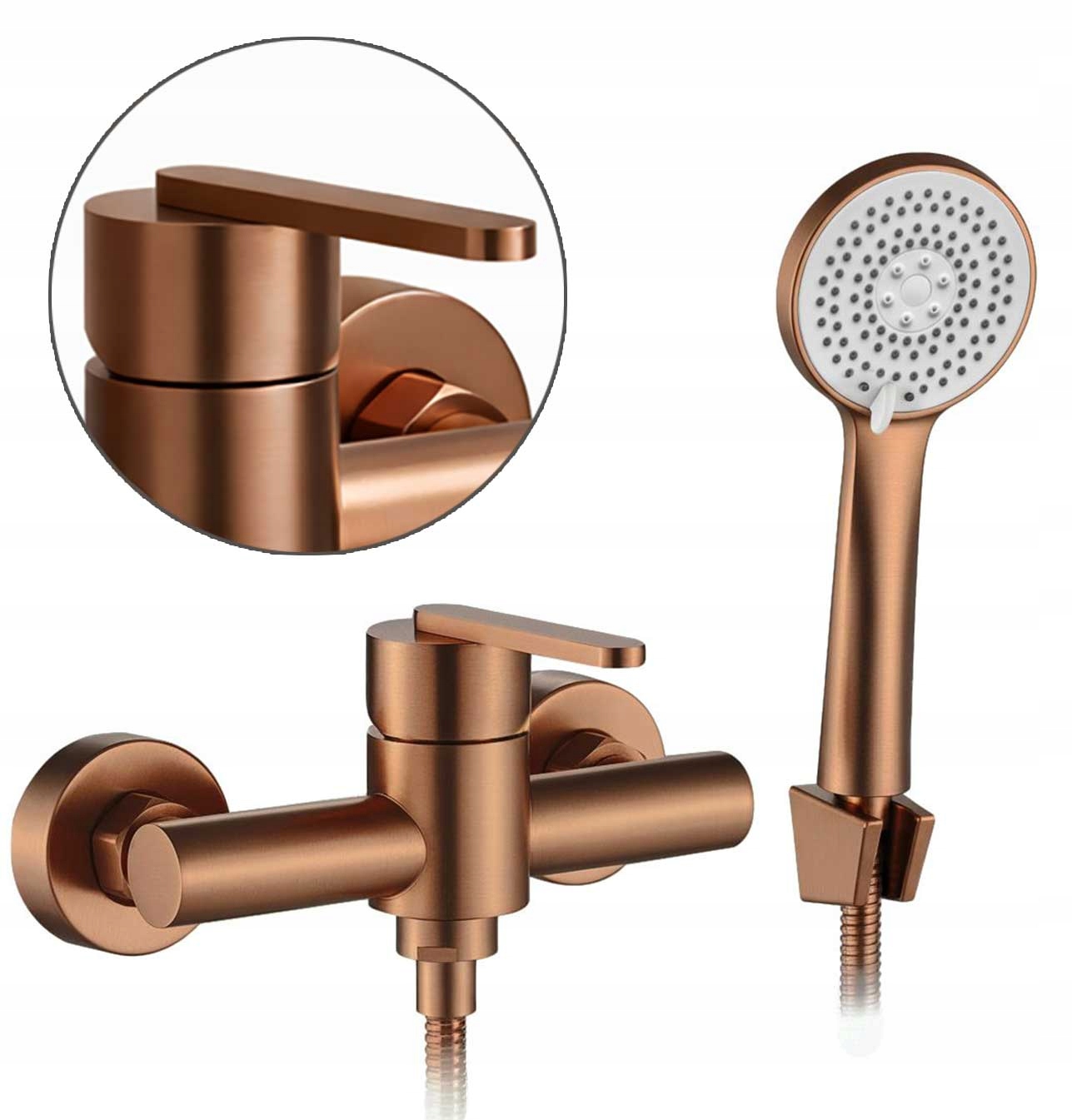 Moderná Nástenná Sprchová Batéria Medená Brúsená Rea Ontario