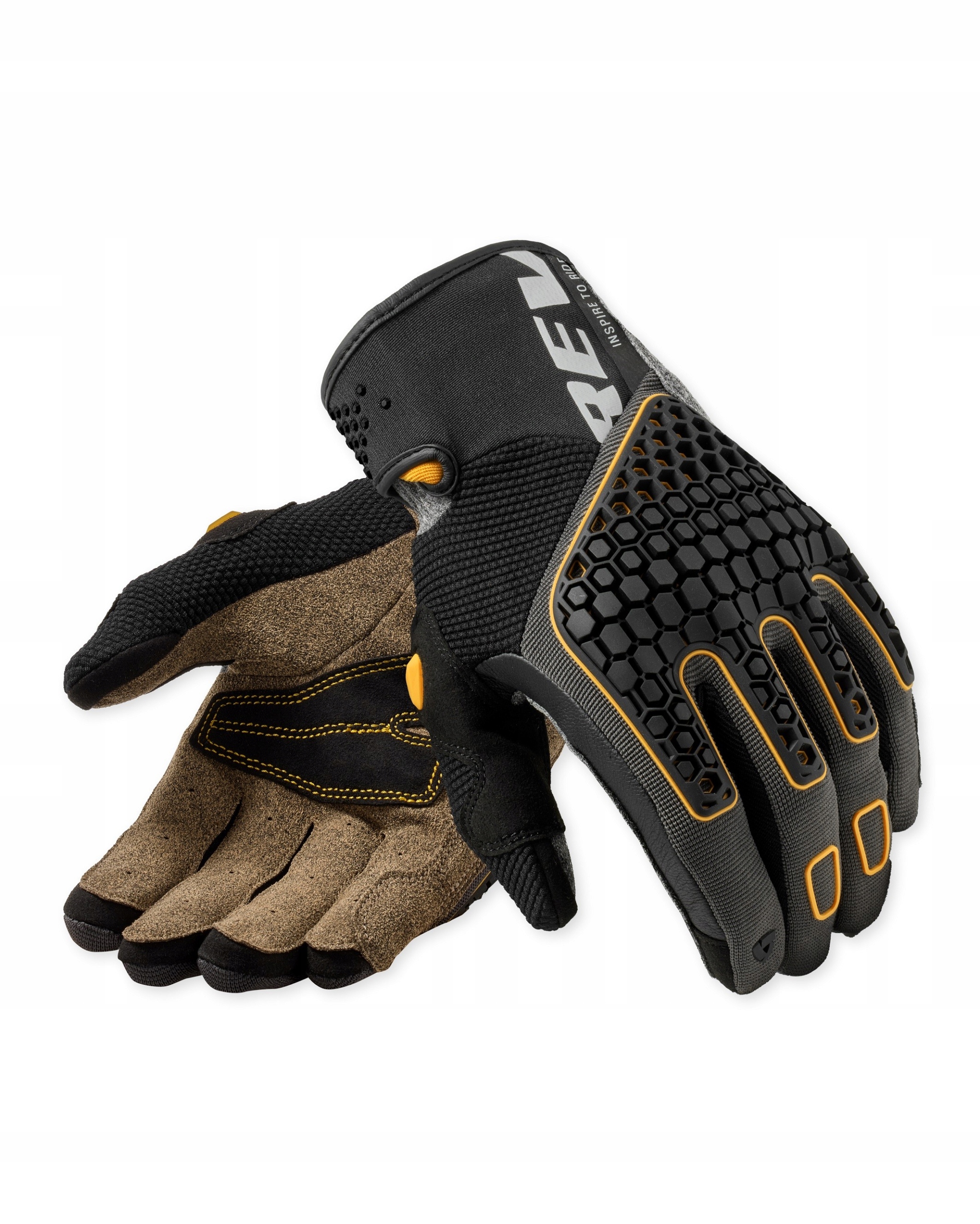 Rukavice Rev'it! Mangrove 2 Black-Ocher Yellow veľ.XL