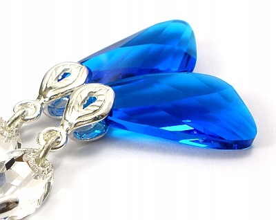 Dlouhé krystaly Náušnice Wing Certifikát Stříbro