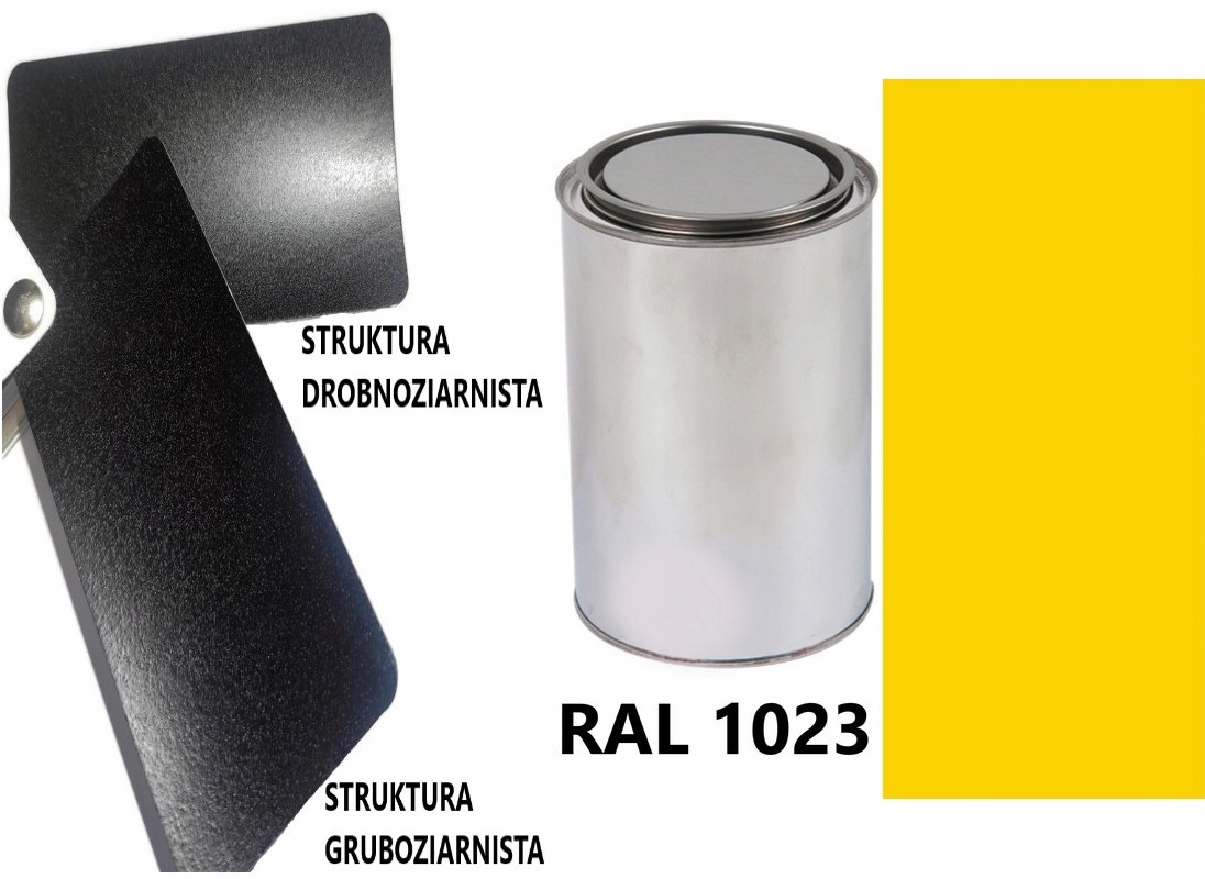STRUKTURA GRUBOZIARNISTA RAL 1023 PÓŁMAT DO PLASTIKU METALU AKRYL 1L
