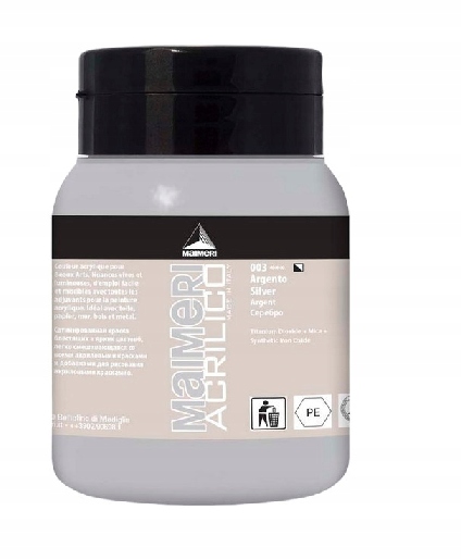 Barva akrylová Silver 003 500ml Maimeri Acrilico
