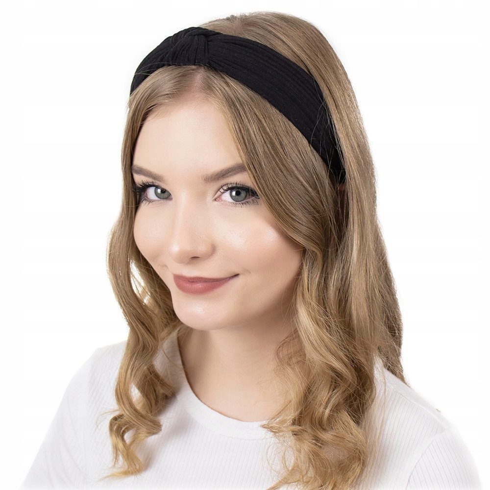

Opaska Do Włosów czarna Węzeł szeroka Turban