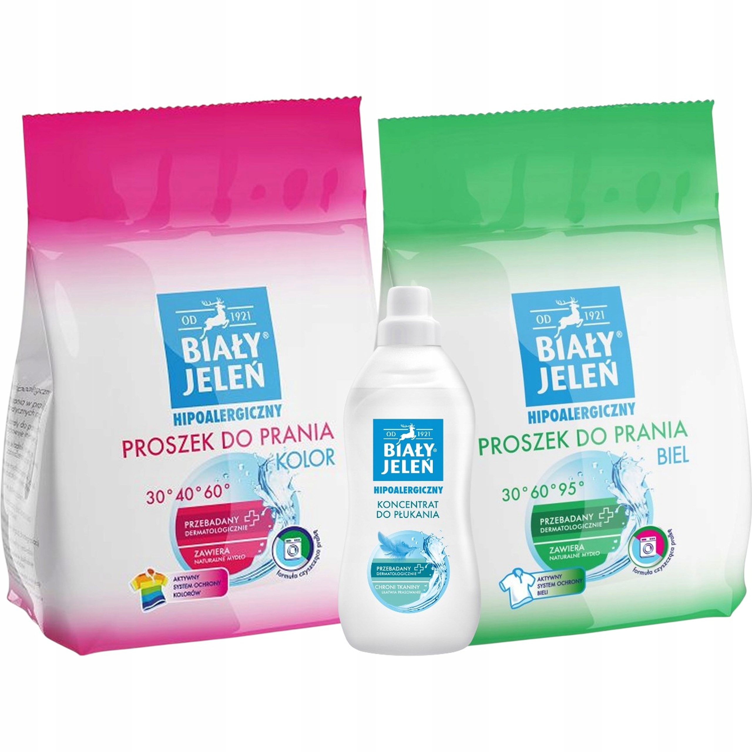 Biały Jeleń – sada na praní bílé i barevné prádlo tekutina 1 l