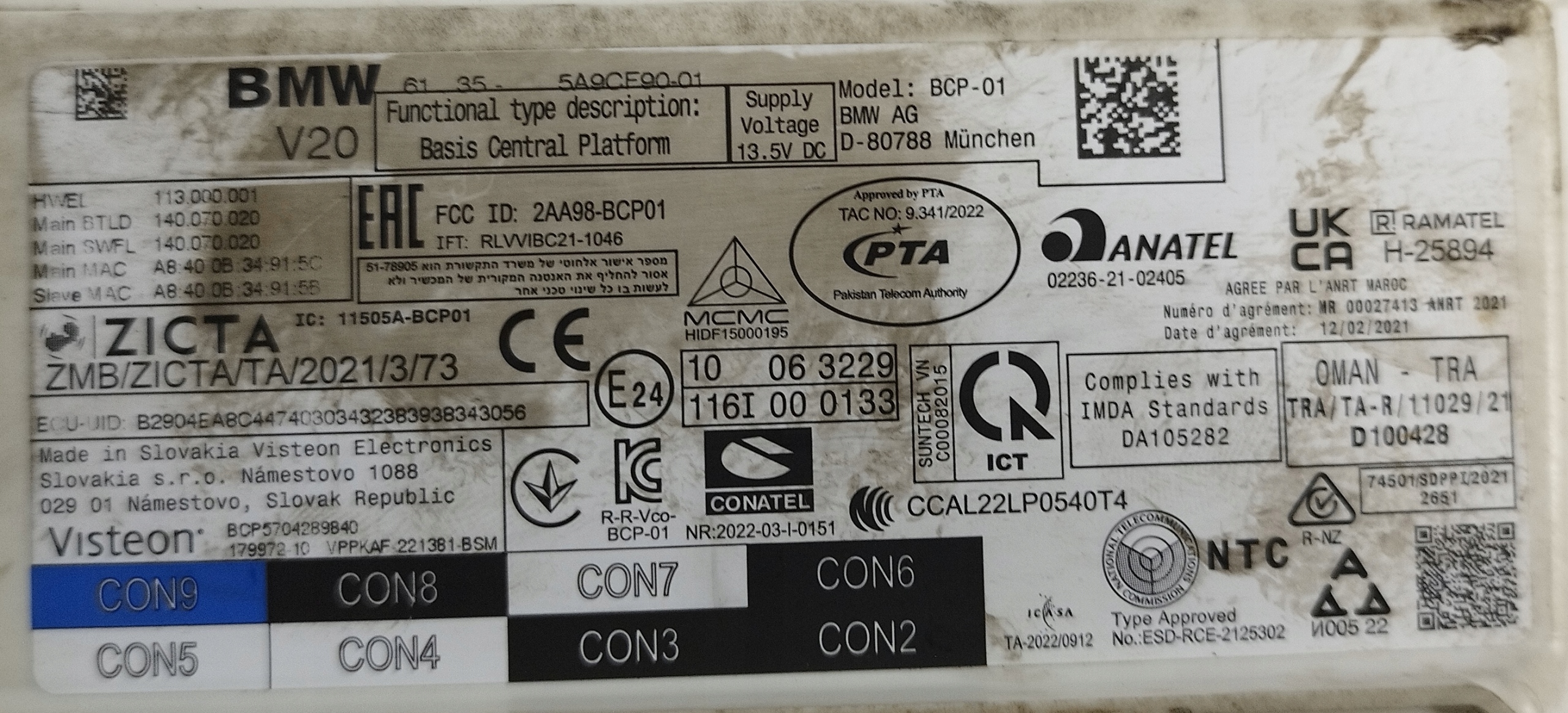 BMW X1 U11 modul Bedienteil BCM 5A9CF90