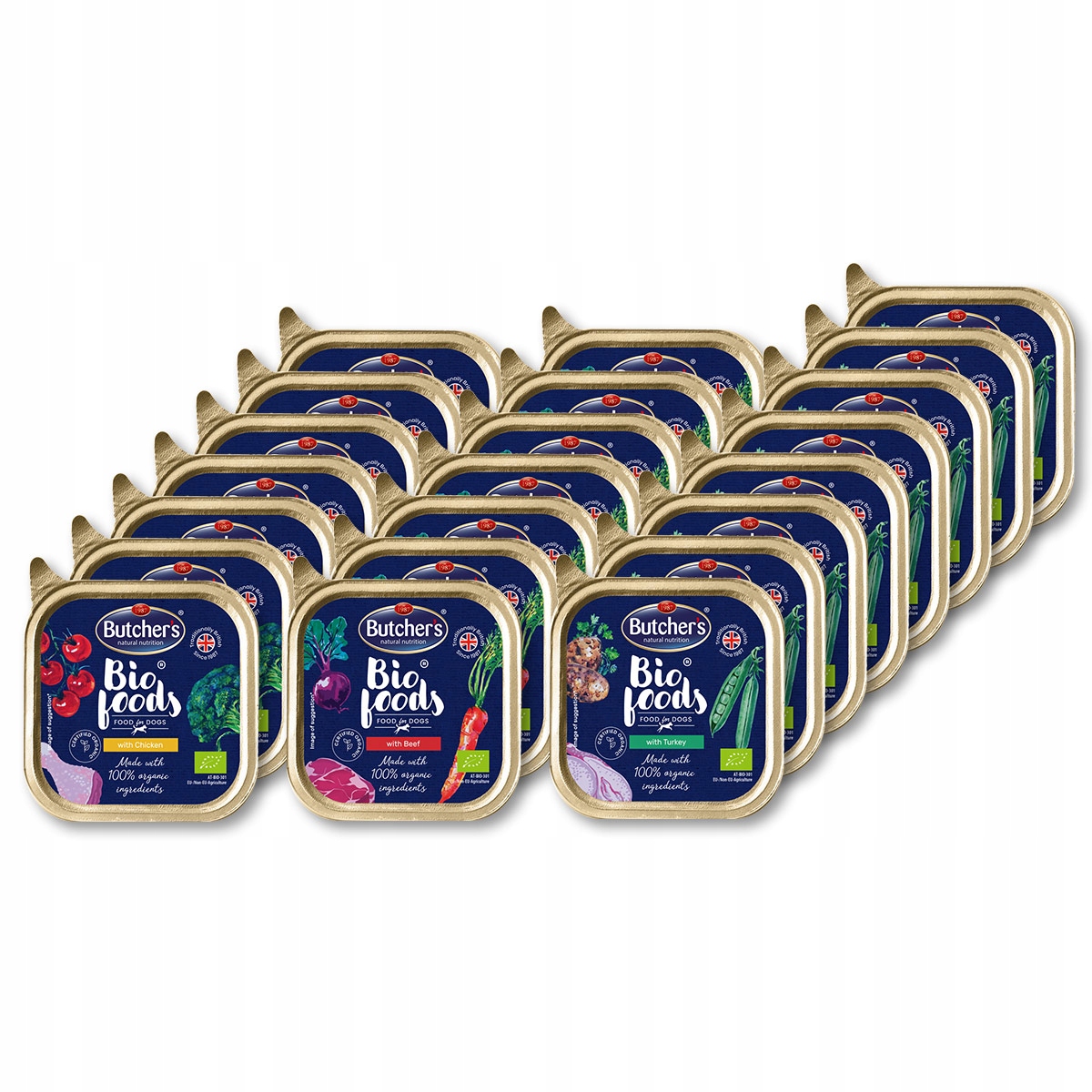 Mokra karma dla psa Butchers Bio Foods, mix smaków, pasztet 22x150g