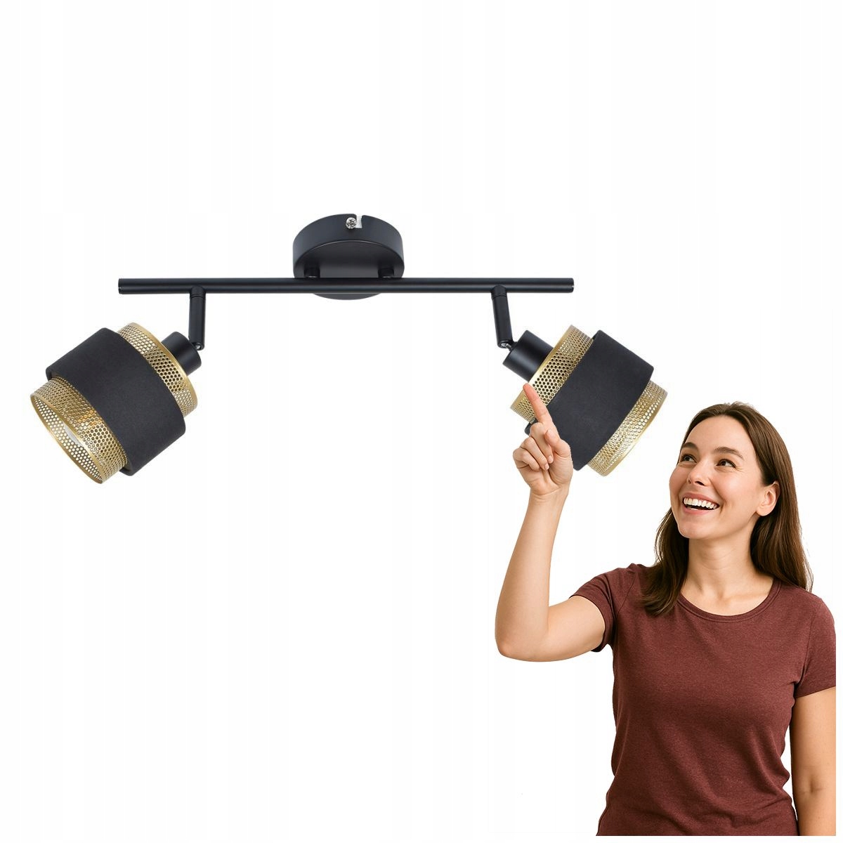 Spot Renez Závěsná žluto-černá lampa 2xE14 Italux