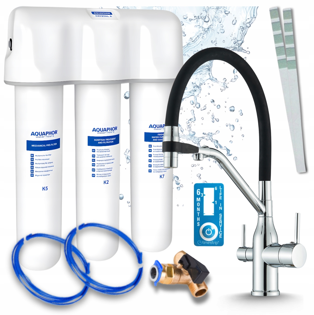 Filtr Pod Dřez Aquaphor Křišťál A Kuchyňská Baterie Třícestná Chrom Pzh