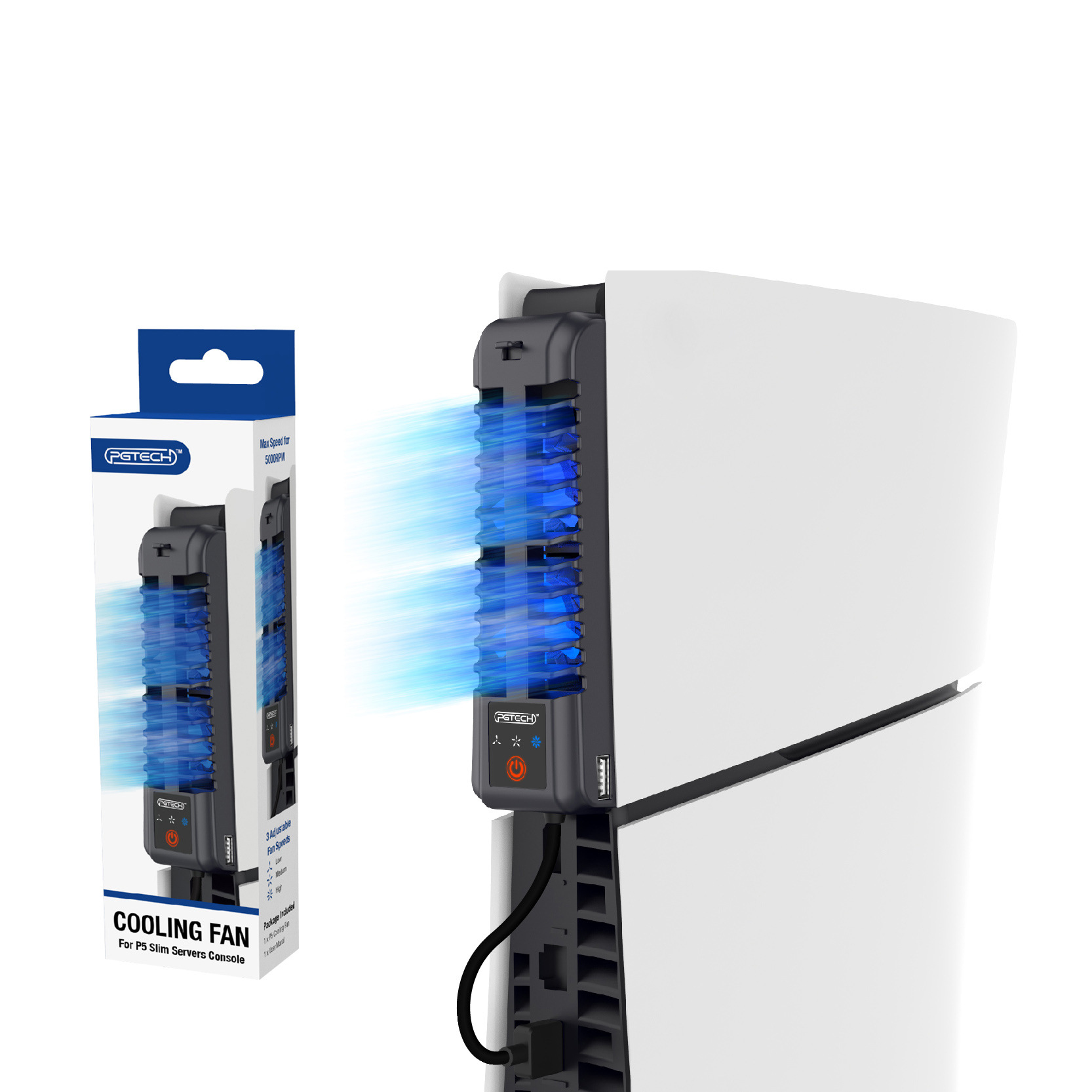 WENTYLATOR CHŁODZĄCY + USB DO PLAYSTATION 5 SLIM 2023 PS5 Slim WENTYLATOR CHŁODZĄCY