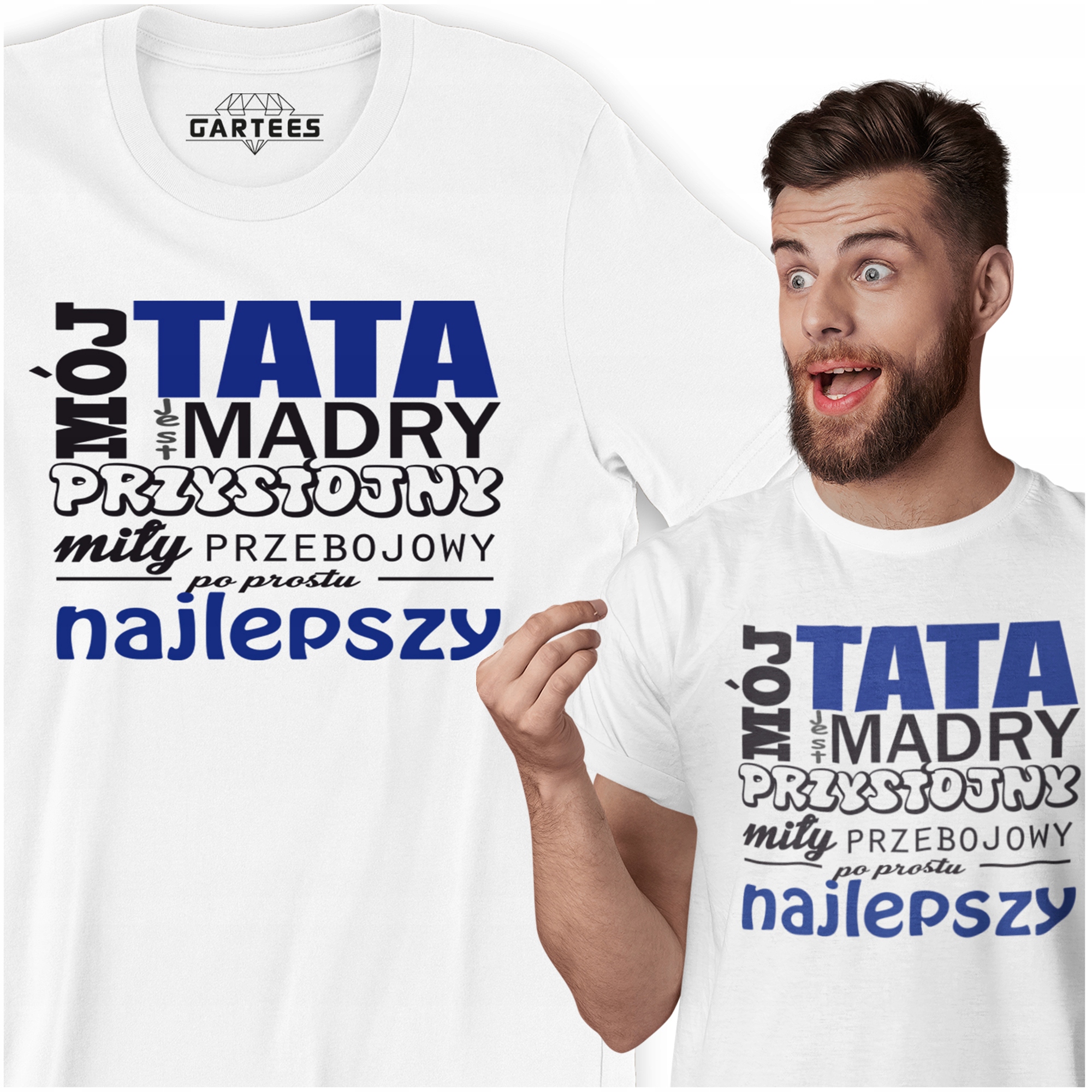 

Koszulka Duża Mądry Tata Super Prezent Dzień Ojca