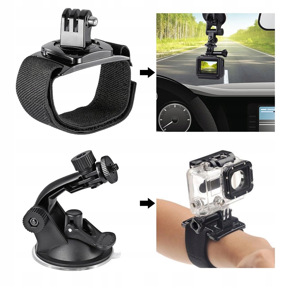 Zestaw Akcesoriów Do Kamery Sportowej Hero GoPro Action Cam Helweet — miniatura 5