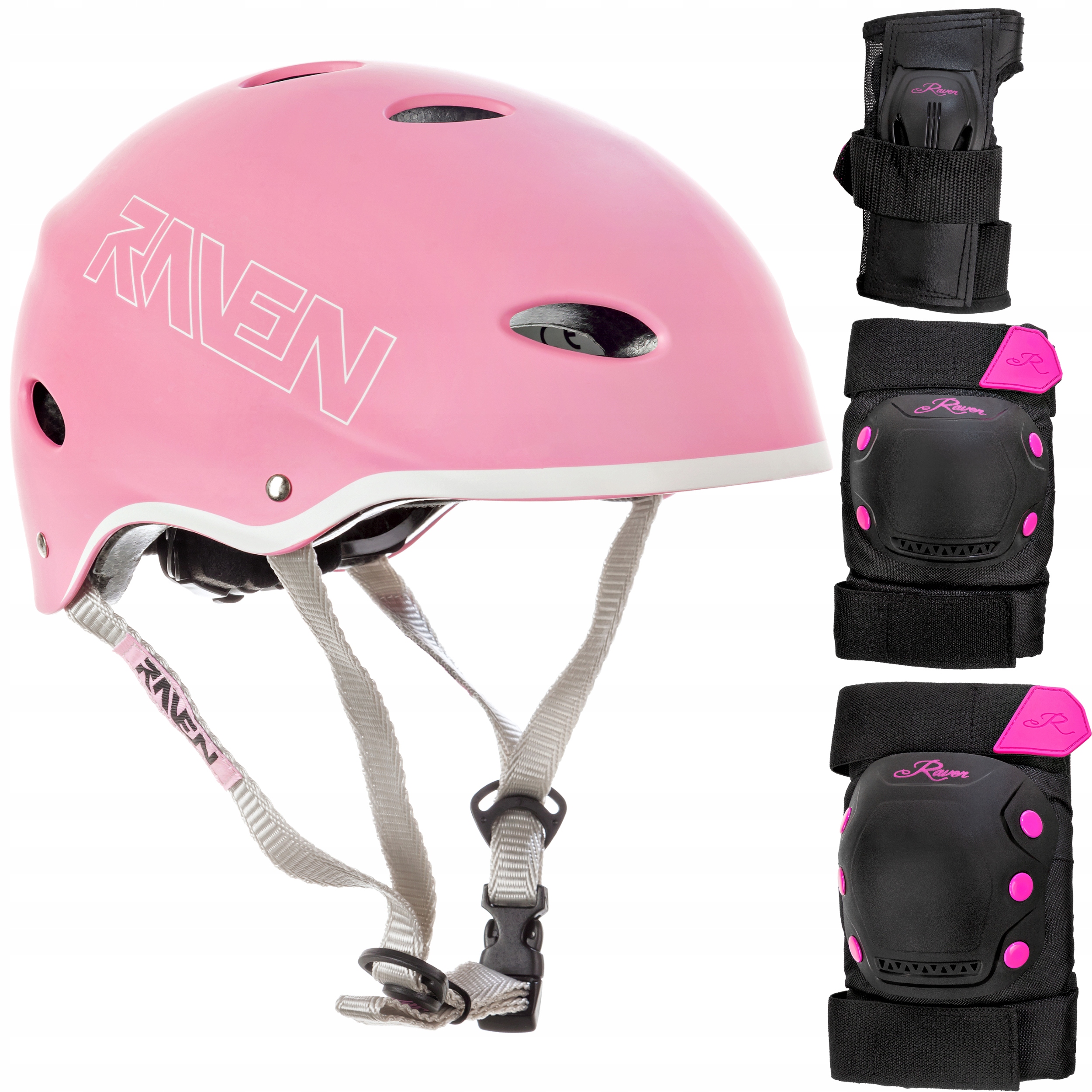 

Zestaw Raven Kask F511 Pink M +Ochraniacze M