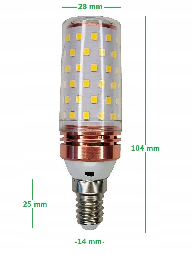 Żarówka LED E14 16WAT wąska świeczka mocna ZIMNA Marka inna