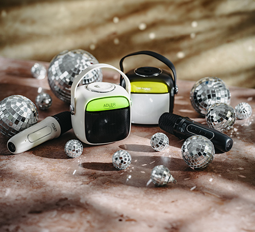 Głośnik Karaoke Adler AD 1199 White z Mikrofonem - SD/USB/AUX/Bluetooth