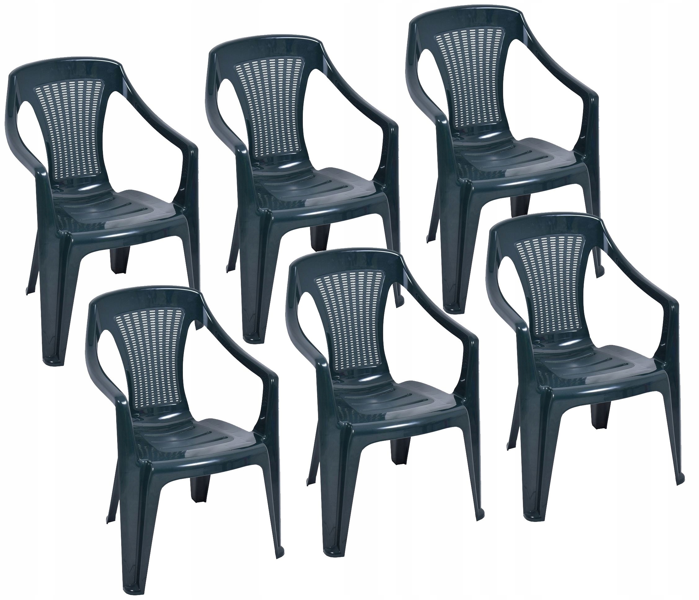 6x KRZESŁO BRYLANT OGRODOWE PLASTIKOWE ZIELONE