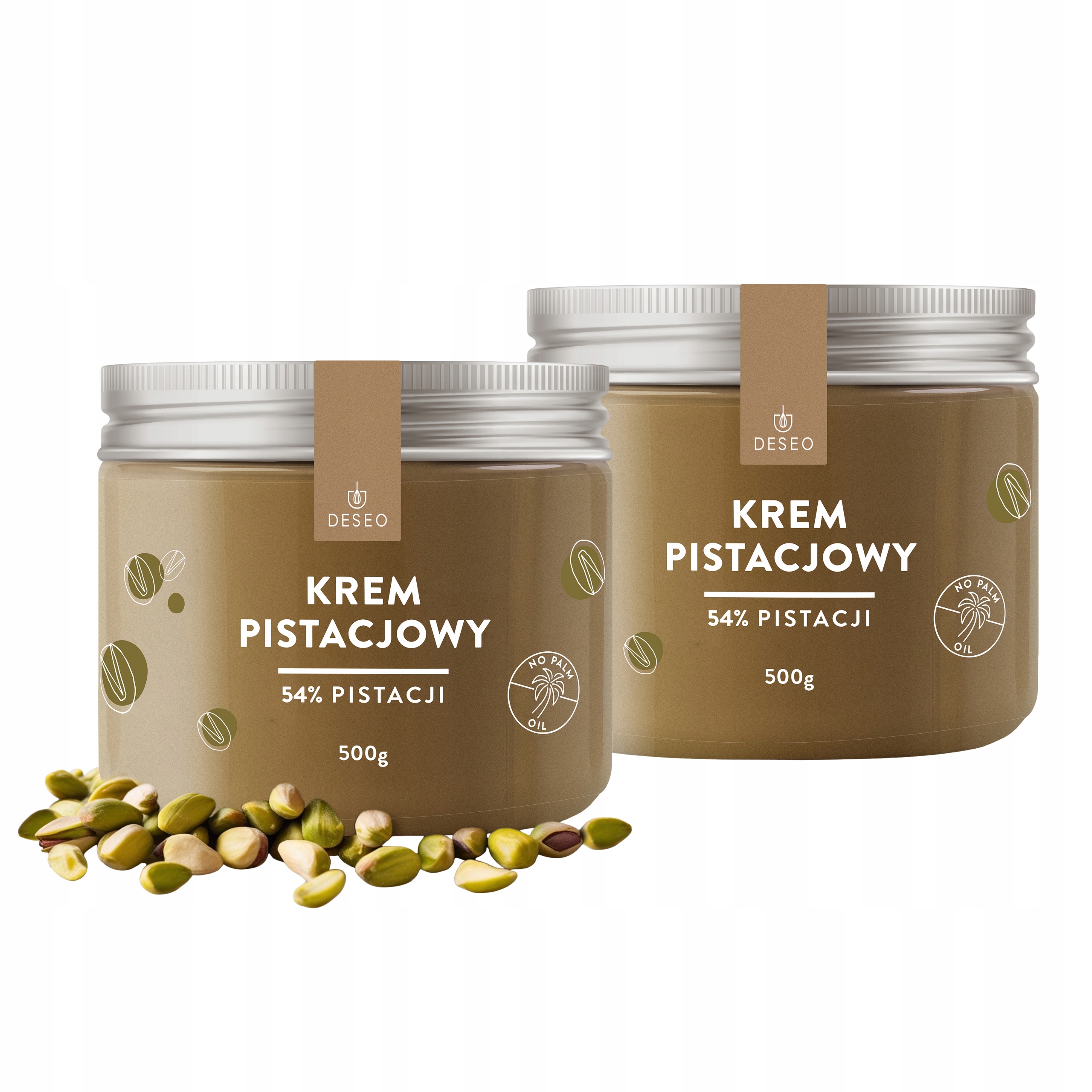Levně 2 x Pistáciový krém 500 g Deseo 1 kg – 54 % Pistácií – pistáciová pasta