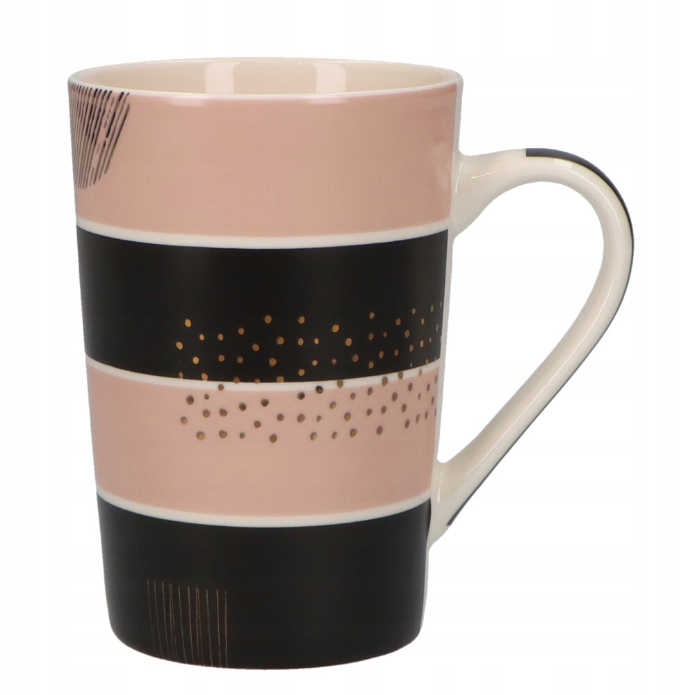 

Kubek Porcelanowy Ze Wzorem Kropki Paski 430 ml