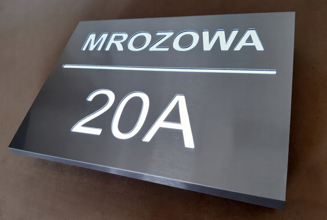 Podświetlany numer domu LED , ulica miasto Marka Markus