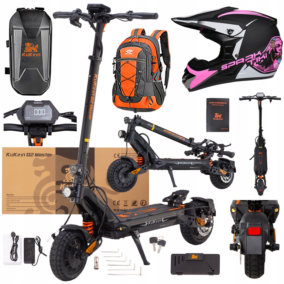 Kukirin G2 Master elektrické vozidlo 2000W 52V 20.8AH 70KM 60KM/H +Dárek