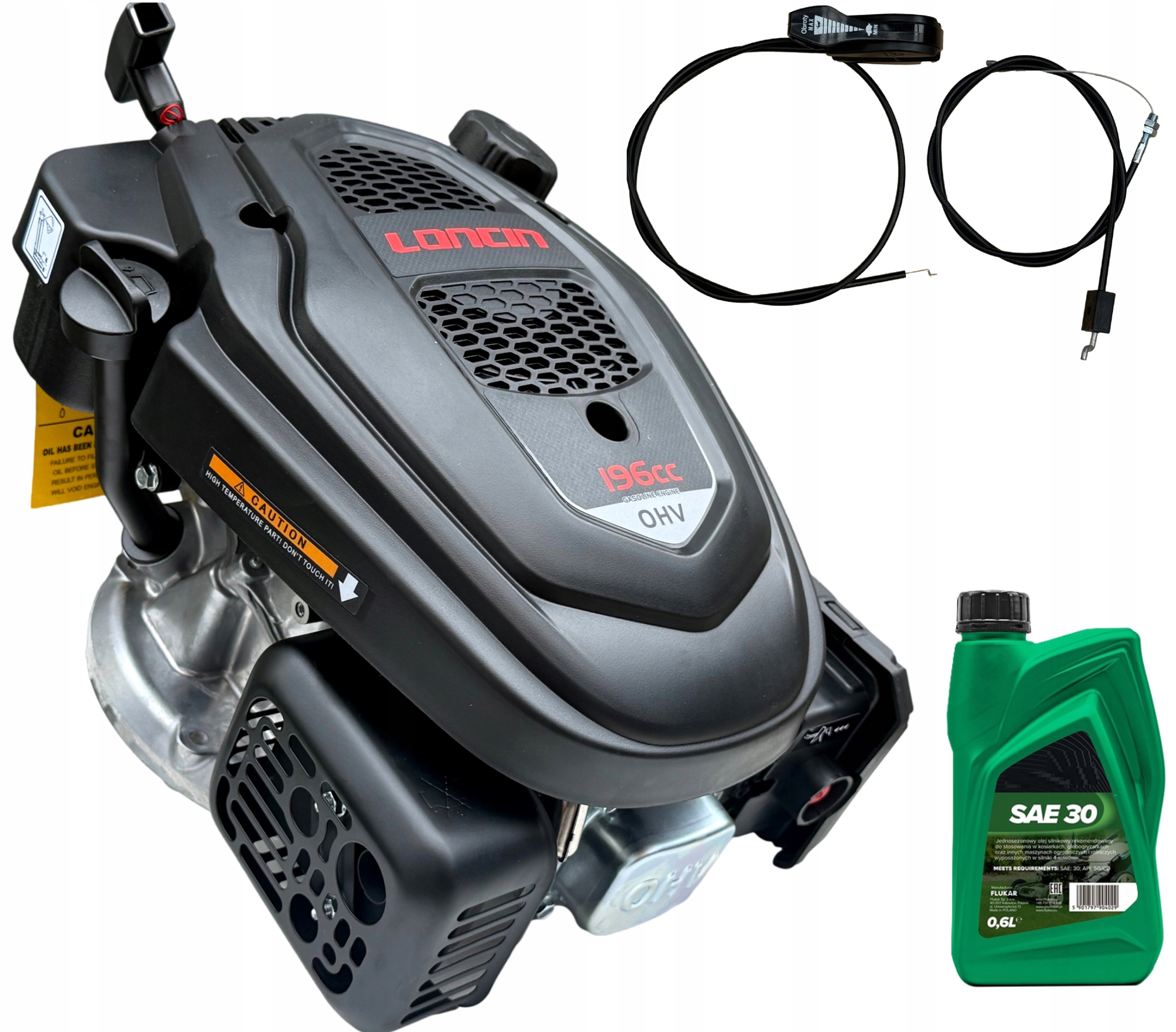 Silnik spalinowy do kosiarki Loncin z napędem Pionowy 196CM3 wał 22/80