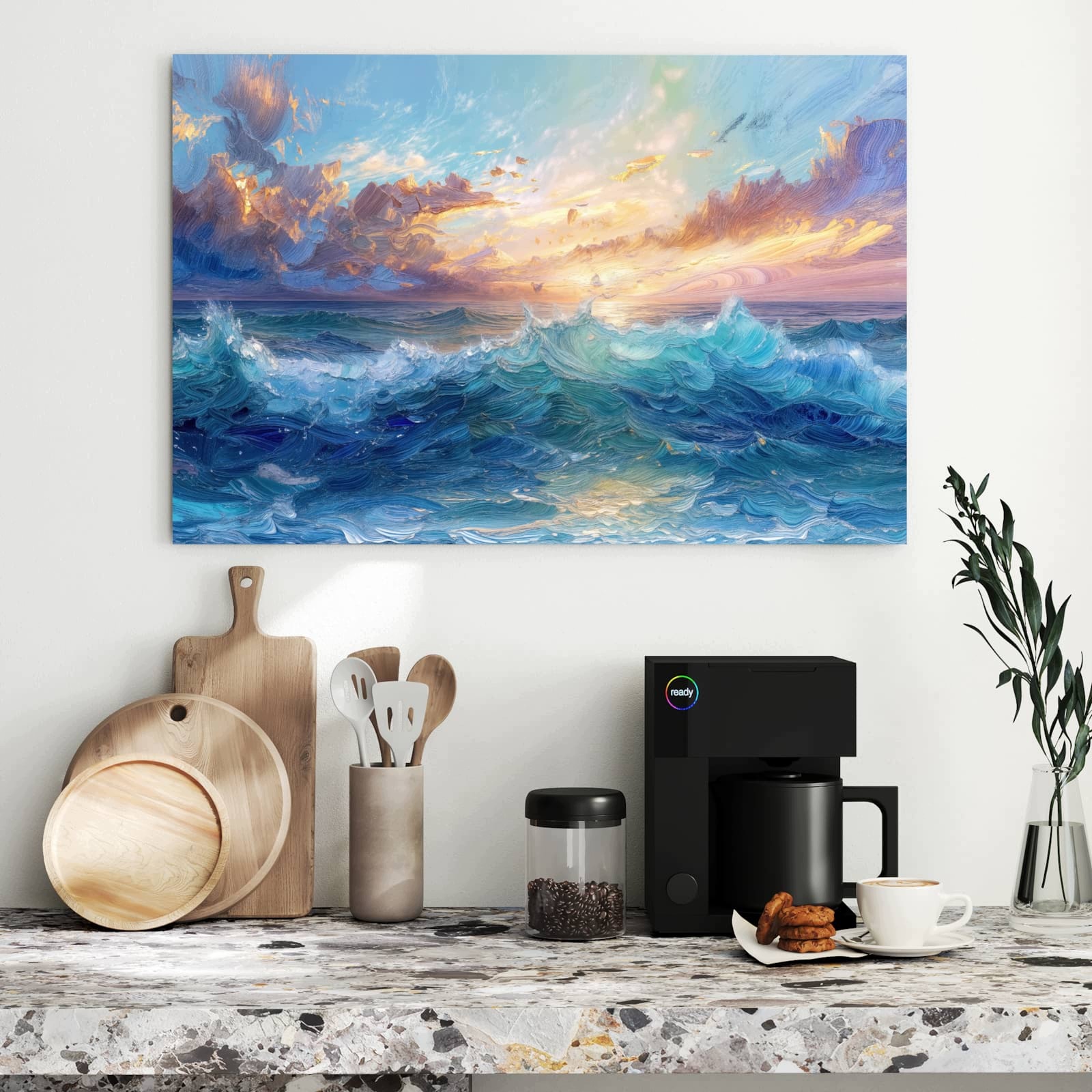 Magnetická tabule Vlny Obloha 90 × 60 cm