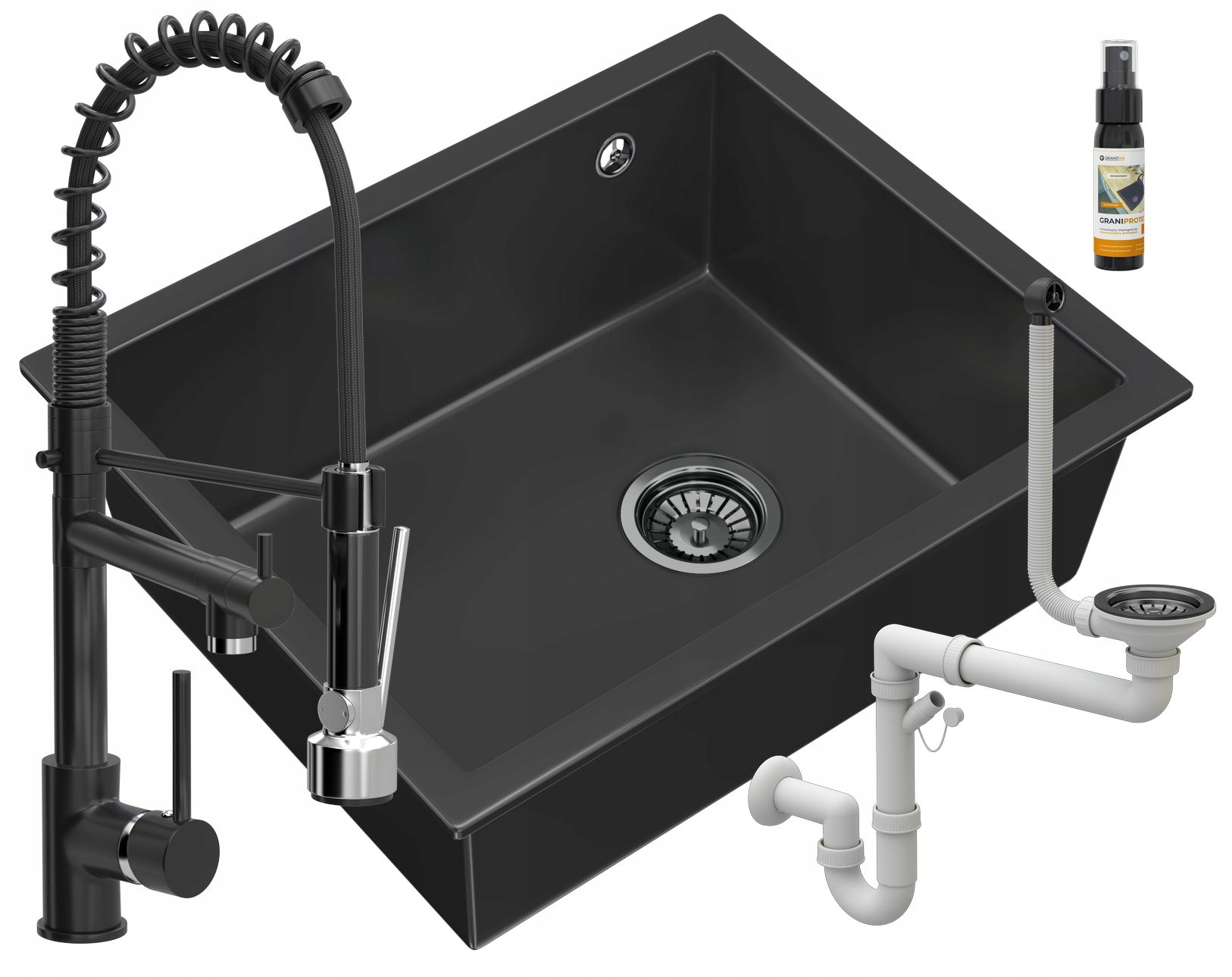 Podstolový Drez Čierny Pavo Závesný Granitan