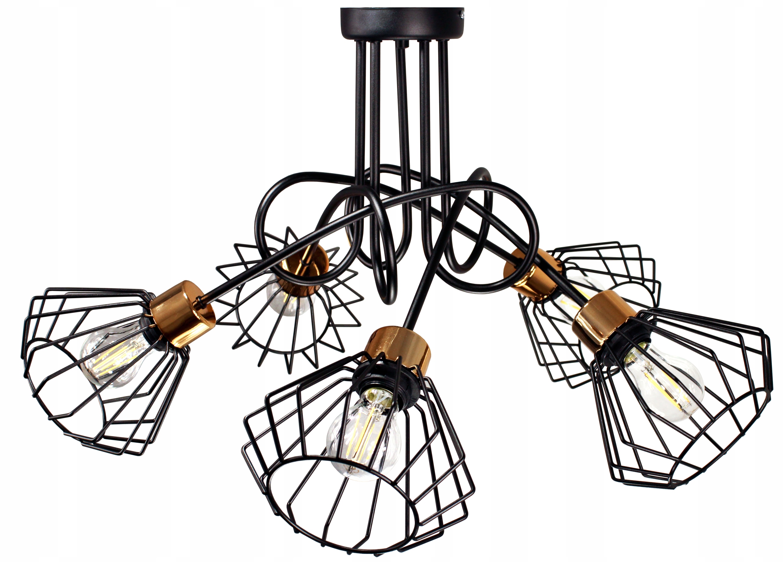 Stropná Lampa Edison 5 Luster Briliant Drôtik