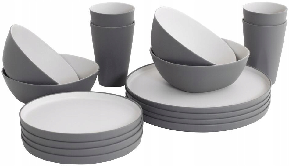 Obědový Set Pro 4 Osoby Outwell Gala Grey Mist 16 ks