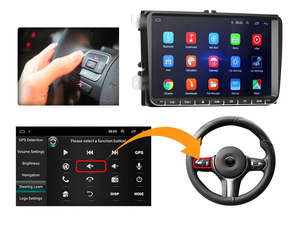 RADIO 9'' ANDROID GOLF VI 6 VW PASSAT B6 B7 Rodzaj akcesoryjny