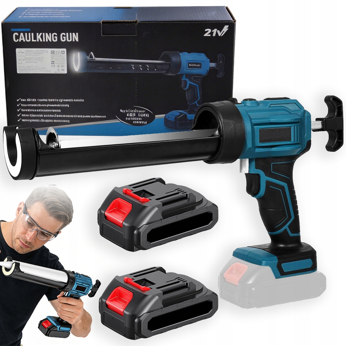 Vytlačovač Silikonového Lepidla Mas Automatický Akumulátorový 2000 mAh